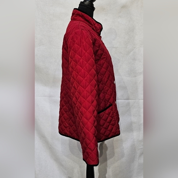 George Quilted Zip Up Red & Black Winter Jacket 100% Polyester Size L (12-14) - Picture 7 of 8
